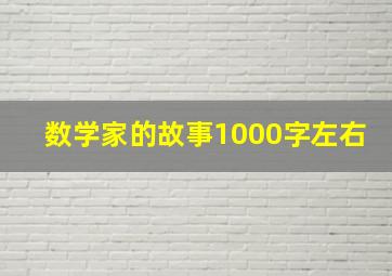 数学家的故事1000字左右