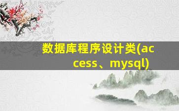 数据库程序设计类(access、mysql)