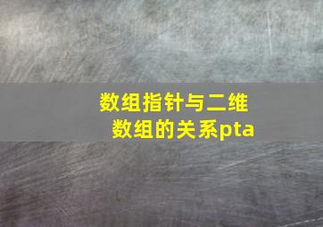 数组指针与二维数组的关系pta