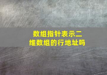 数组指针表示二维数组的行地址吗