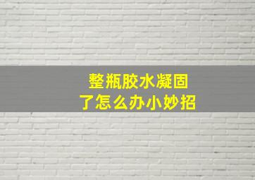 整瓶胶水凝固了怎么办小妙招