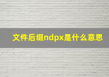 文件后缀ndpx是什么意思