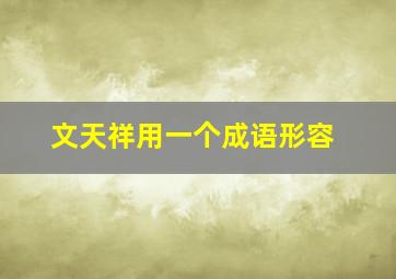 文天祥用一个成语形容