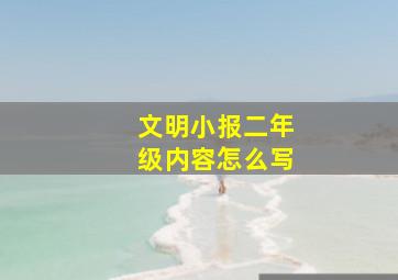 文明小报二年级内容怎么写