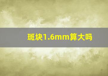 斑块1.6mm算大吗