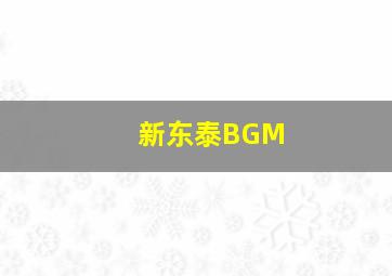 新东泰BGM