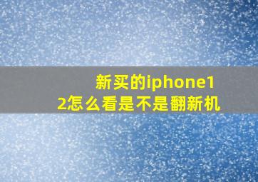 新买的iphone12怎么看是不是翻新机