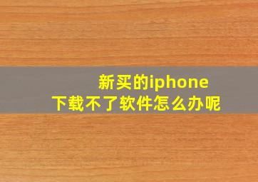 新买的iphone下载不了软件怎么办呢