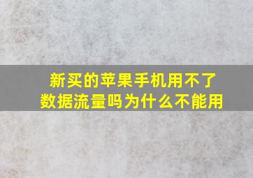 新买的苹果手机用不了数据流量吗为什么不能用