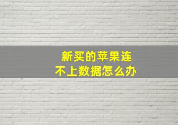 新买的苹果连不上数据怎么办