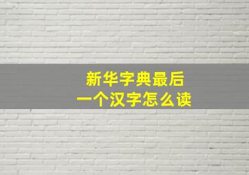 新华字典最后一个汉字怎么读