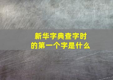 新华字典查字时的第一个字是什么