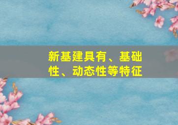 新基建具有、基础性、动态性等特征