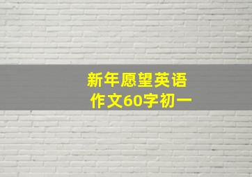 新年愿望英语作文60字初一