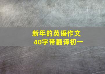 新年的英语作文40字带翻译初一