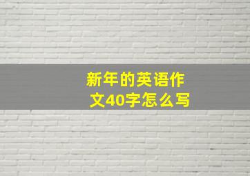 新年的英语作文40字怎么写