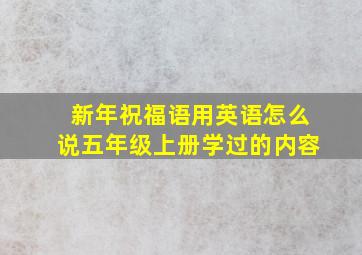 新年祝福语用英语怎么说五年级上册学过的内容