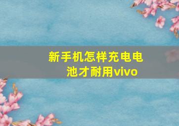 新手机怎样充电电池才耐用vivo