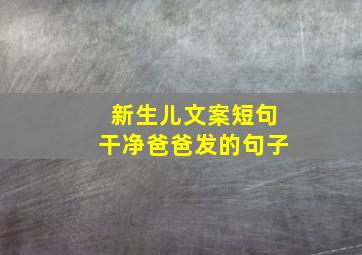 新生儿文案短句干净爸爸发的句子