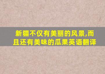 新疆不仅有美丽的风景,而且还有美味的瓜果英语翻译