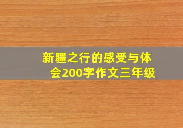 新疆之行的感受与体会200字作文三年级