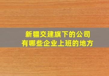 新疆交建旗下的公司有哪些企业上班的地方