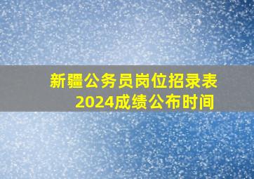 新疆公务员岗位招录表2024成绩公布时间