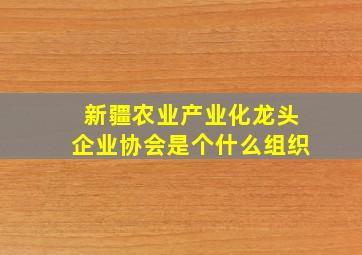 新疆农业产业化龙头企业协会是个什么组织