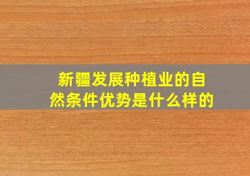 新疆发展种植业的自然条件优势是什么样的