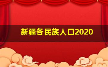 新疆各民族人口2020