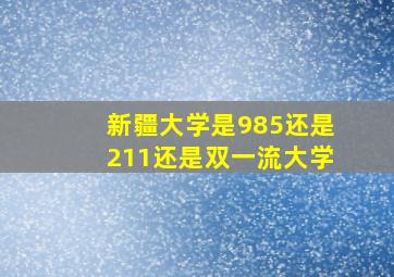 新疆大学是985还是211还是双一流大学