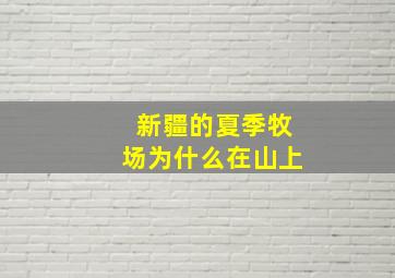 新疆的夏季牧场为什么在山上