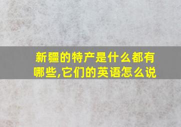 新疆的特产是什么都有哪些,它们的英语怎么说