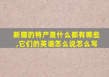 新疆的特产是什么都有哪些,它们的英语怎么说怎么写