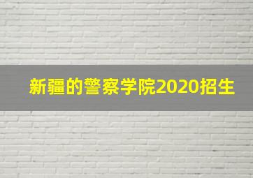 新疆的警察学院2020招生