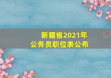 新疆省2021年公务员职位表公布