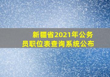 新疆省2021年公务员职位表查询系统公布