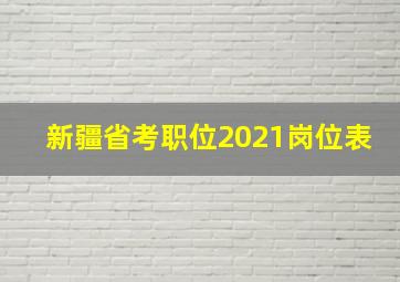 新疆省考职位2021岗位表