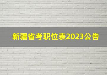 新疆省考职位表2023公告