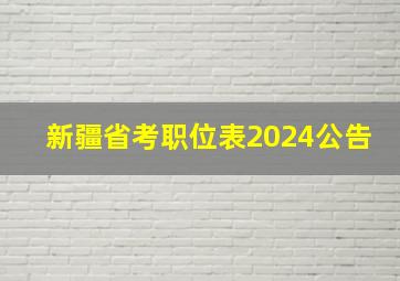 新疆省考职位表2024公告