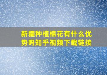 新疆种植棉花有什么优势吗知乎视频下载链接