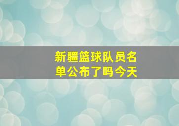 新疆篮球队员名单公布了吗今天