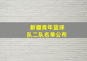 新疆青年篮球队二队名单公布