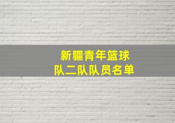 新疆青年篮球队二队队员名单