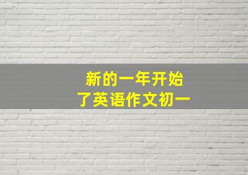 新的一年开始了英语作文初一