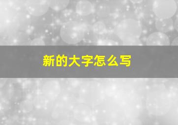 新的大字怎么写