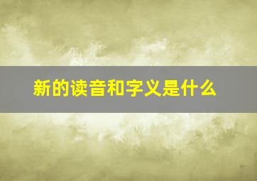 新的读音和字义是什么