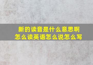 新的读音是什么意思啊怎么读英语怎么说怎么写