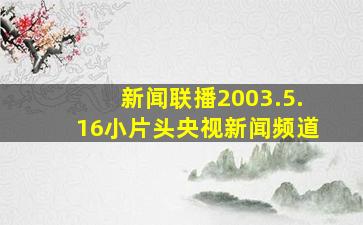 新闻联播2003.5.16小片头央视新闻频道