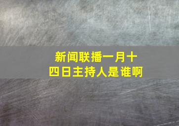 新闻联播一月十四日主持人是谁啊